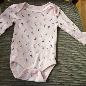 Charming Pink Floral Baby Bodysuit